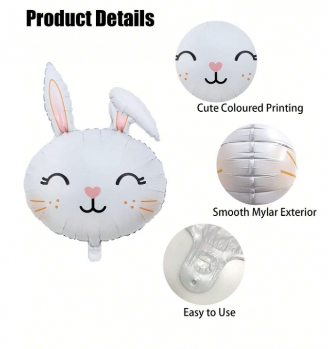 Фолиев балон Великденско зайче, 75см /Ch/