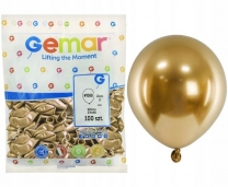 Балон хром злато, диаметър 13 см, 100 бр. в пакет, Gemar AB50 #088 /UK/