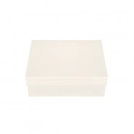 Подаръчна кутия с капак, цвят бял, 22х17см /Km/