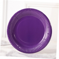 Хартиена парти чинийка цвят лилав, 18см, 10 бр. в опаковка