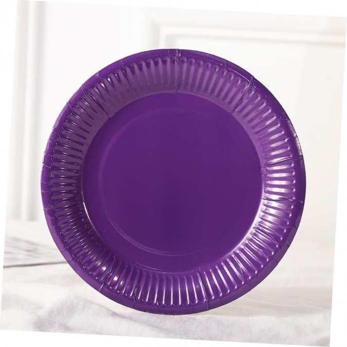 Хартиена парти чинийка цвят лилав, 18см, 10 бр. в опаковка