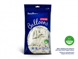 Балон цвят бял /pure white/ пастел, диаметър 30 см, 10 бр. в пакет /Pd/