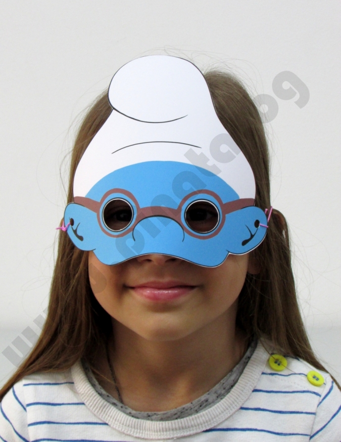 Парти маска Смърфовете, 2 бр. в пакет