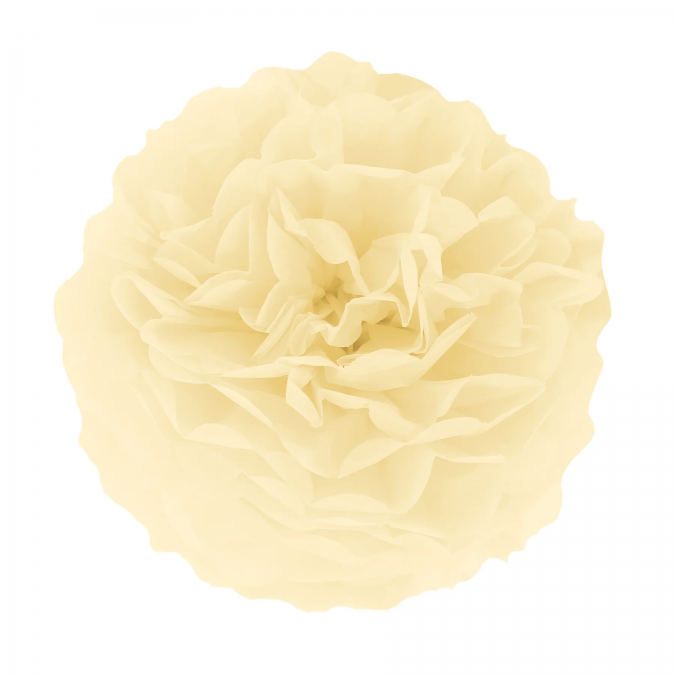 Помпон от екрю тишу хартия 35 см /Pp/