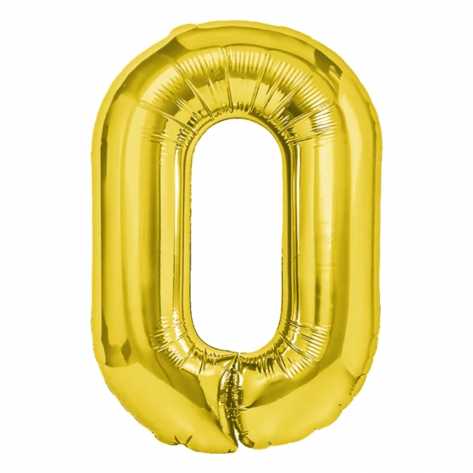 Фолиев балон цифра 9, цвят злато, 40см /Pp/