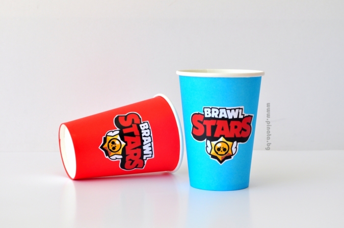 Персонализирана хартиена парти чашка 250 мл Брол Старс Brawl Stars, 6бр. пакет