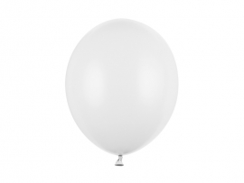 Балон цвят бял /pure white/ пастел, диаметър 30 см, 10 бр. в пакет /Pd/