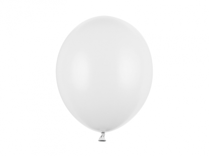 Балон цвят бял /pure white/ пастел, диаметър 30 см, 10 бр. в пакет /Pd/