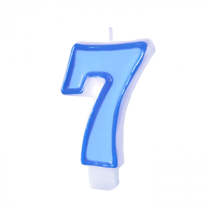 Свещичка цвят син, цифра 9 /Pp/