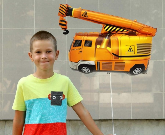 Фолиев балон Кран, строителни машини, 65х45см /Gd/