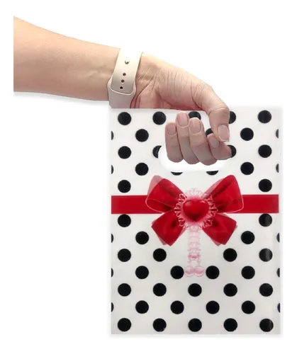 Подаръчна торбичка Панделка с точки, 20х25 см /Pe/