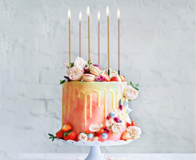 Свещички, розово злато и злато металик, 6 бр. в опаковка /Gd/