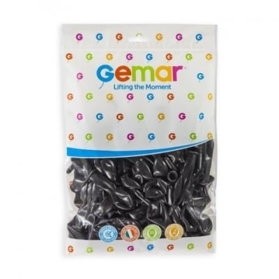 Балон цвят черен диаметър 30 см, 100 бр. в пакет, Gemar G110 #014