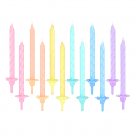 Свещички спирали, микс пастелни цветове, 12 бр. в опаковка /Pp/