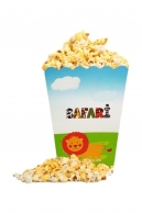 Кутийки за пуканки или сладки, Джунгла, Сафари, Лъв, Жираф, Зебра и Слон - 8 бр. в пакет