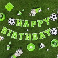 Банер гирлянд Футбол с текст Happy Birthday и 3 топки, 2,50 м дължина /Pp/