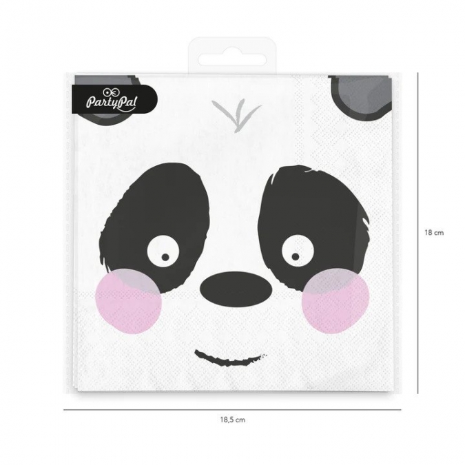 Парти салфетки Сафари, жираф, тигър, панда, зебра 33х33 см, 20 бр. в пакет /Pp/