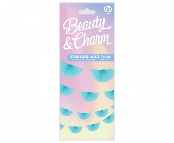 Висяща декорация - 7 бр. ветрило, цвят син, 3,0 м дължина /Gd/