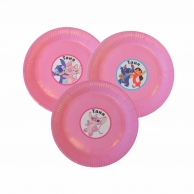 Персонализирана хартиена чинийка Лило, Стич и Ейнджъл, 6бр. пакет