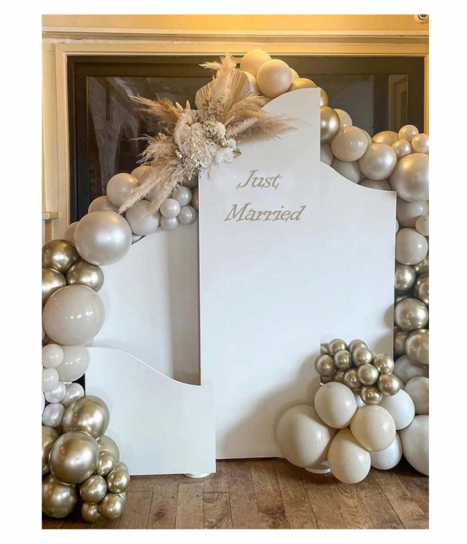 Комплект 26 бр. балони в бели, телесни, праскова и хром цветове /Ch/