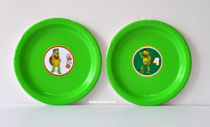 Персонализирана хартиена парти чинийка Костенурката Франклин, 6бр. пакет