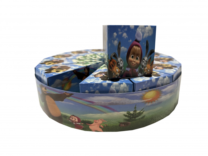 Комплект 13 парчета /заготовки за хартиена торта Маша и Мечока, с вкл. ринг за декорация /Mr/