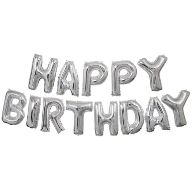 Фолиев надпис Happy Birthday цвят сребро /Gx/