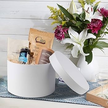 Кутия за сватба, кръщене, подаръци,  кръгла,  цвят бял, ф33/26см /Sa/