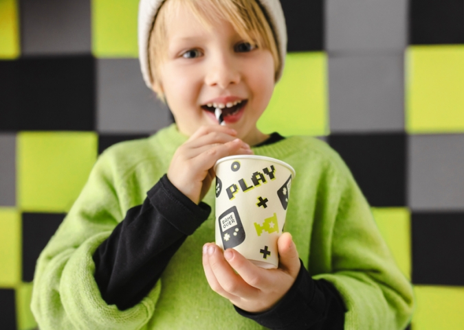 Хартиена чашка Плейстейшън, джойстик, Game Over, 220мл, 6бр. /Pd/