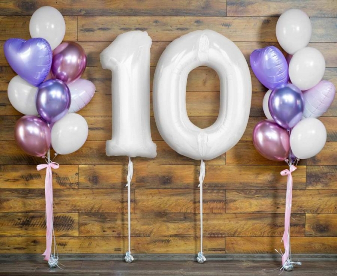 Фолиев балон цифра 1, цвят бял, 92 см /Gd/