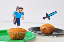 Топер за мъфини Майнкрафт, 6 бр. в опаковка