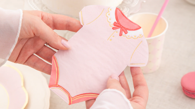 Парти салфетки Бебе момиче боди, 16,5х13 см, 10 бр. в пакет /Pp/