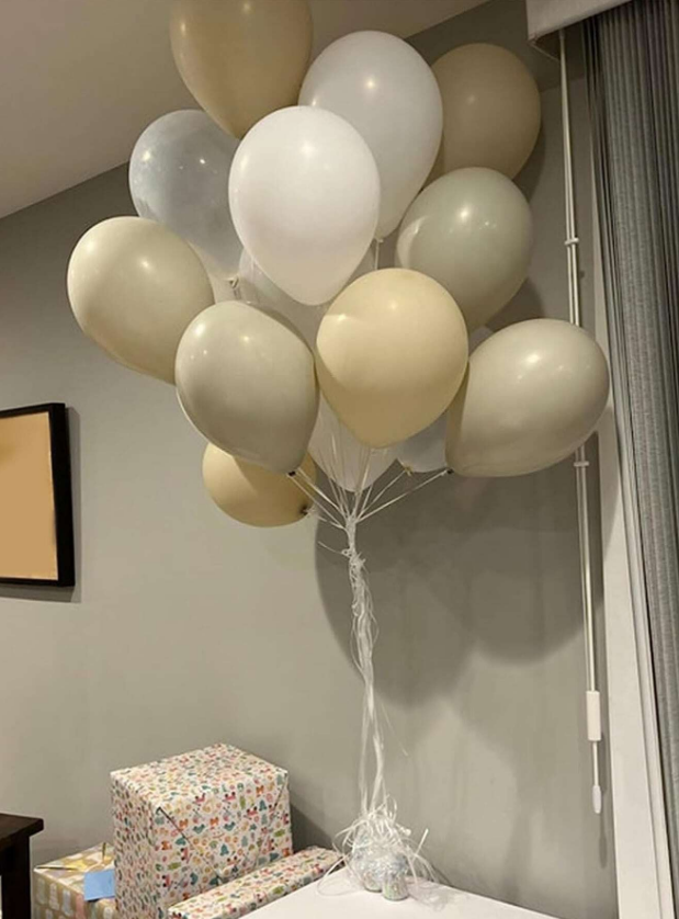 Комплект за арка 61 бр. балони в бяло, злато хром, перла и латте /Ch/