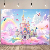 Винил за фон Замък, Принцеси, размер 150х100см /Ch/