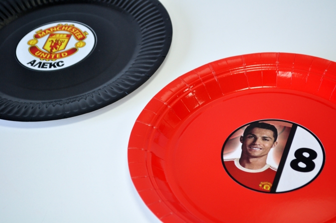 Персонализирана хартиена парти чинийка  Роналдо Манчестър, 6бр. пакет