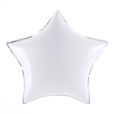 Фолиев балон Звезда, цвят бял, 45см /Pp/