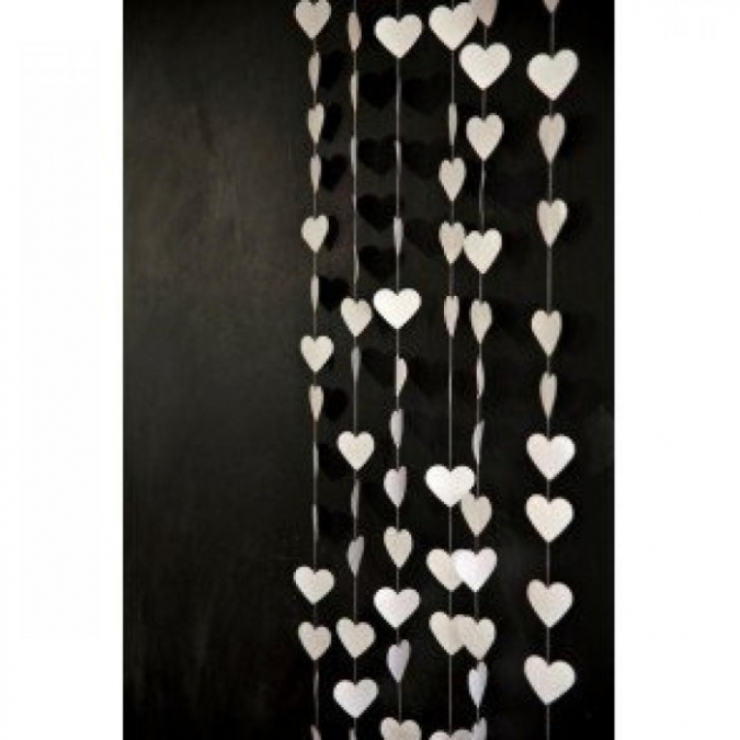 Гирлянд за декорация сребърни фолиеви сърца, 4,00 м дължина, /Tr/