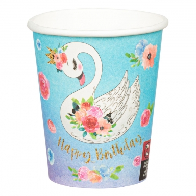 Хартиена парти чаша Лебед, 6 бр. в пакет /mb/