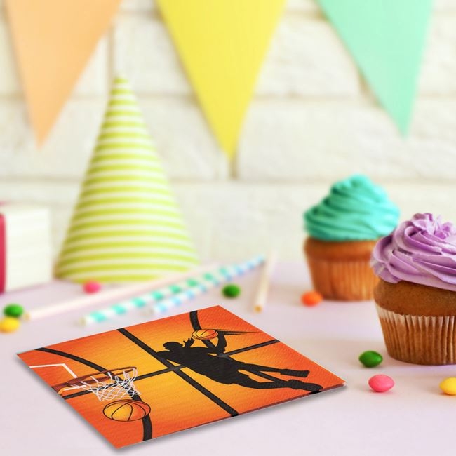 Парти салфетки Баскетбол, 12 бр. 33см /Mb/