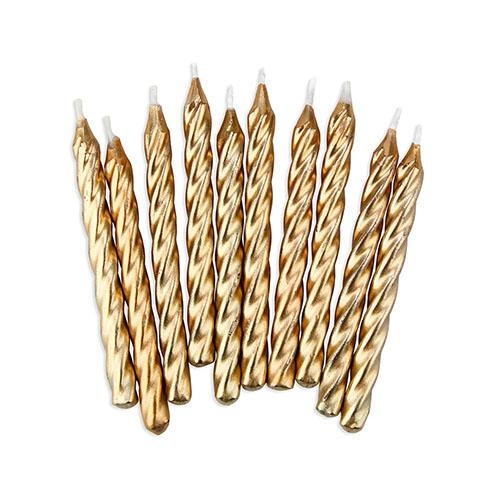 Свещички спирали, златни металик,  10 бр в опаковка /mb/