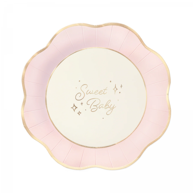 Хартиена чинийка Бебе момиче, Sweet Baby, 21.5 см, 6 бр. в опаковка /Pp/