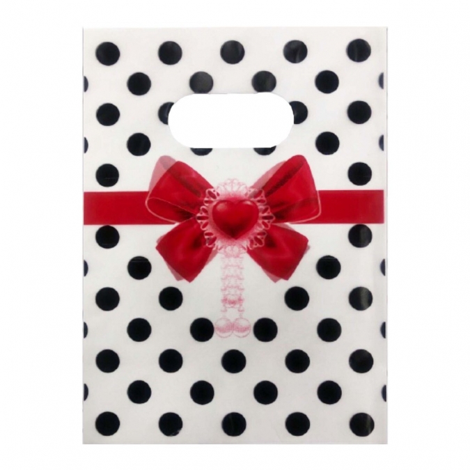 Подаръчна торбичка Панделка с точки, 20х25 см /Pe/