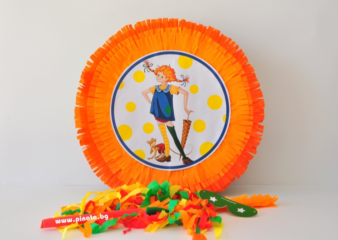 Пинята Пипи Дългото Чорапче, две лица 40х40 см