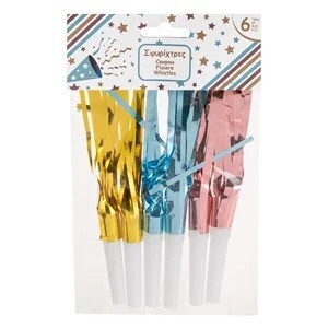 Парти свирки с ресни, различни цветове , 6 бр. в опаковка /Mb/