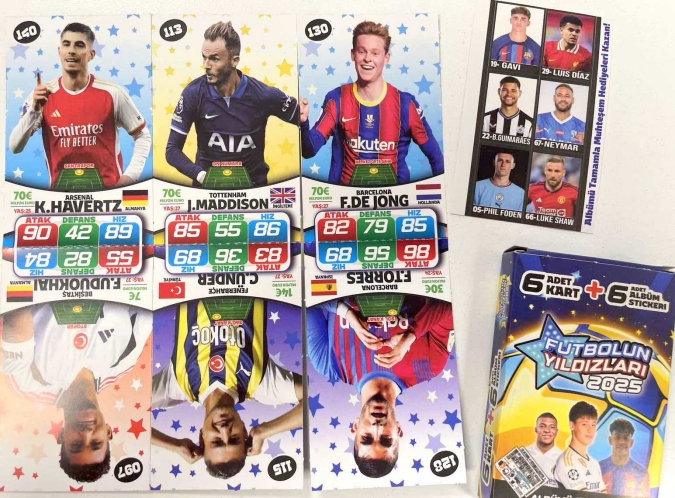 6 карти и 6 стикера Футбол, от най-новите серии - всички звезди!