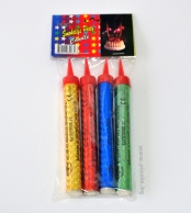 Фонтан за торта 4бр, 10 см, цветен, бездимен