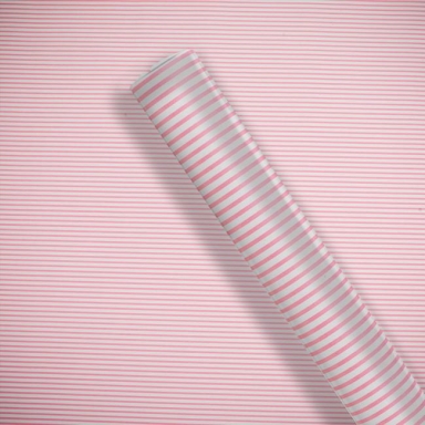 Опаковъчна хартия в розово и бяло райе, 150x70 см /Mb/