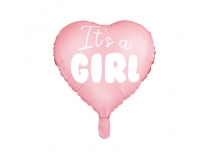 Фолиев балон Бебе момиче сърце 45см / It's a Girl  /Pd/