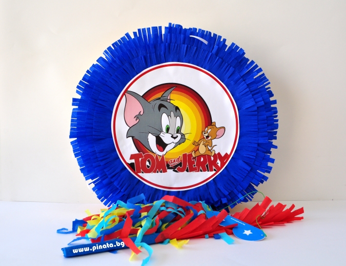 Пинята Том и Джери, две лица 40х40 см