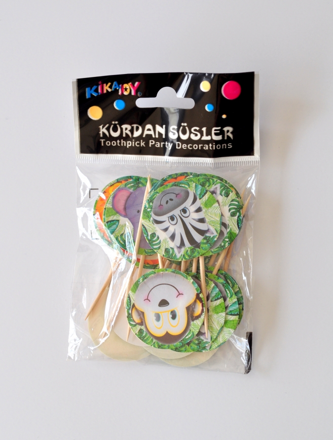 Топер за мъфини Джунгла, сафари, животни, 20 бр. в опаковка